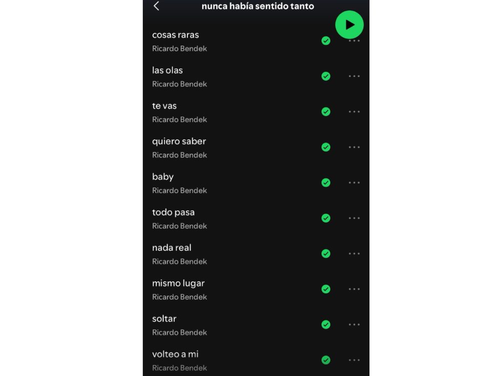 Lista completa de canciones que conforman el soundtrack de “Nunca había sentido tanto”. Imagen/ Spotify
