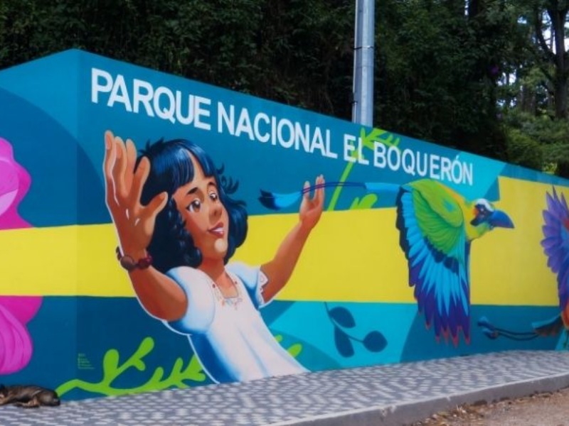 Mural de Gonzalo Vásquez elaborado el año pasado en el Boquerón.