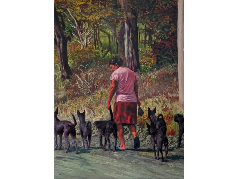 Así define el artista el tono de su trabajo: imágenes cargadas de melancolía y conexión íntima con la vida del salvadoreño.