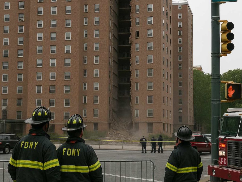 Personal de bomberos y seguridad pública acordonaron el área afectada en el Bronx.