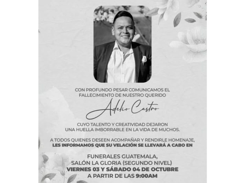 Esta es la invitación para honrar la memoria de Adelio. Fotografía/ Instagram Adelio Castro