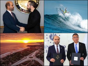 Arriba, a la Izq., el presidente del Fondo de OPEP, Dr. Abdulhamid Alkhalifa, junto al presidente salvadoreño Nayib Bukele. Abajo, el funcionario de OPEP junto al ministro de Hacienda, Jerson Parada. / Fotos cortesía OPEP y Archivo