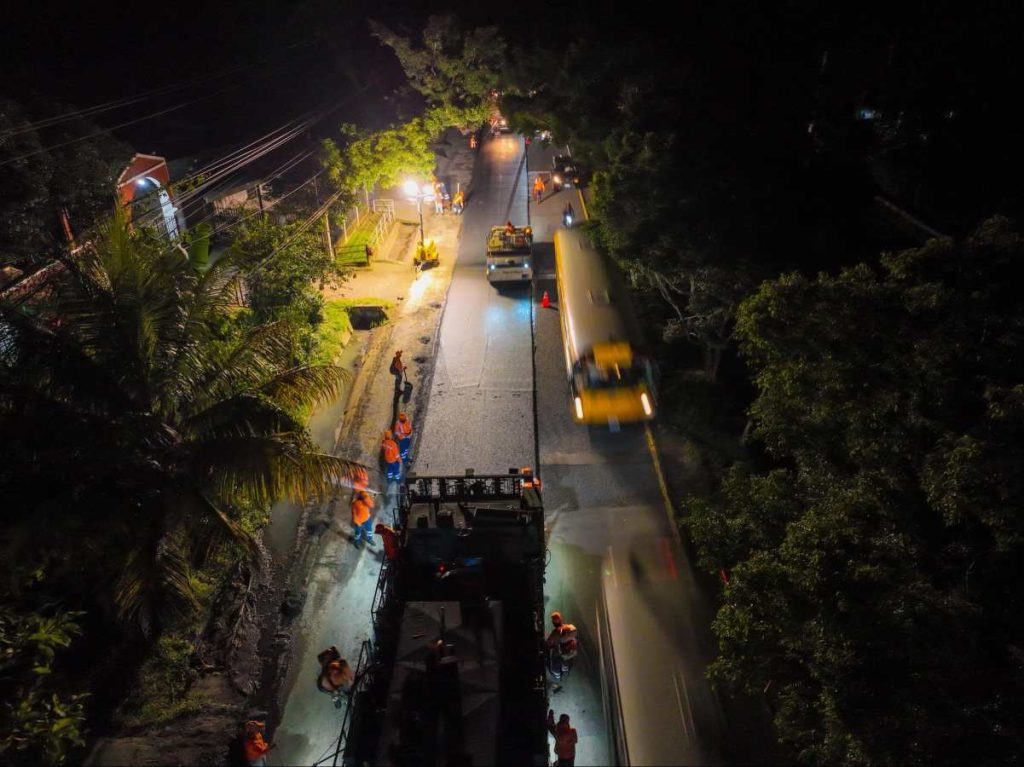 obras en carretera Panamericana, entre San Martín y Cojutepeque