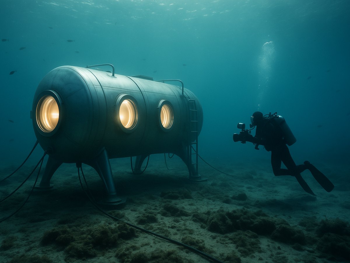 En un hangar de Miami, la empresa británica DEEP presentó Vanguard, un hábitat submarino diseñado para que los científicos puedan permanecer hasta siete días bajo el agua.