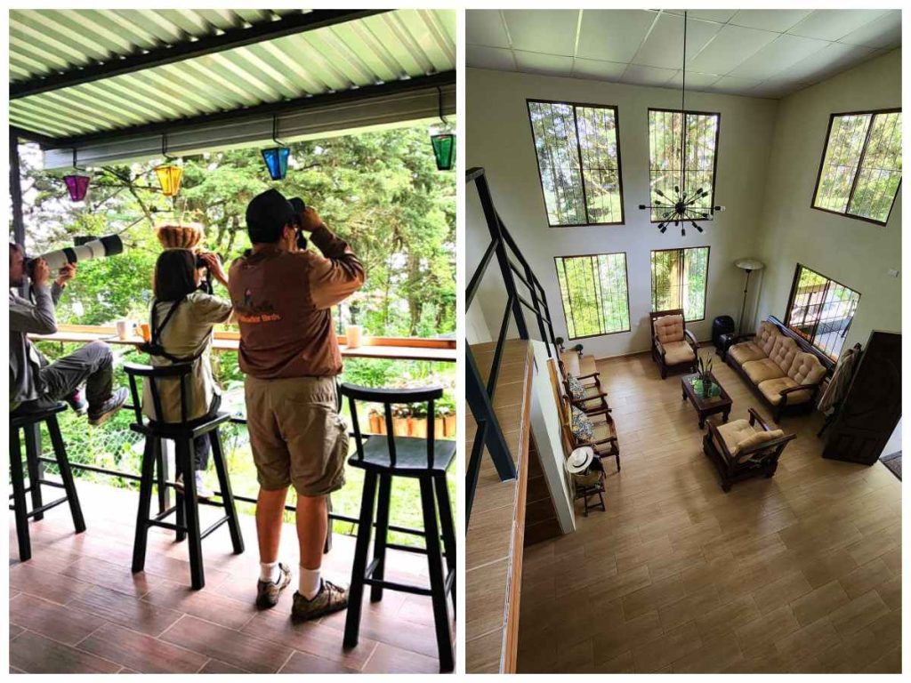 Casa Colibrí Apaneca combina el confort de sus espacios con vistas privilegiadas para el avistamiento de aves en medio de un bosque lleno de vida.