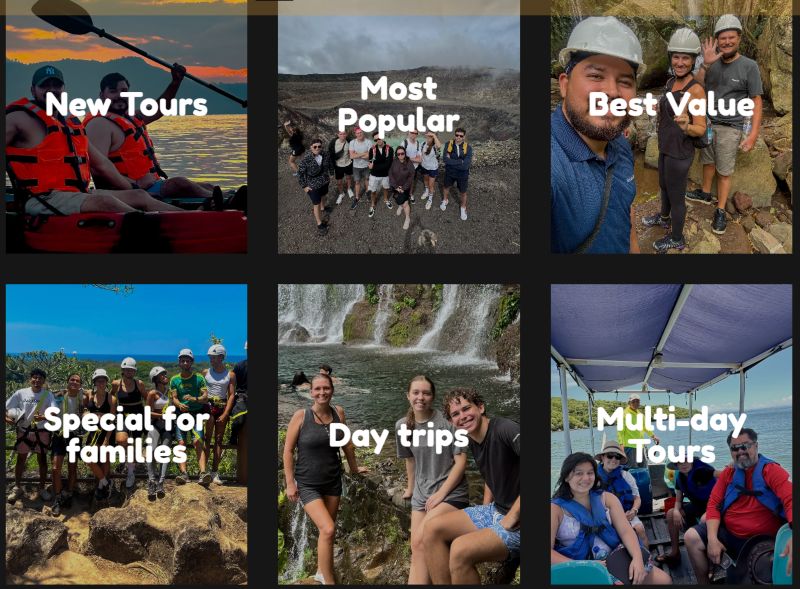 Algunas de las experiencias disponibles con Infini Tours, en El Salvador, según información de su sitio web. / Imagen cortesía Infini Tours