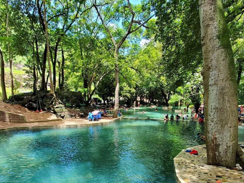 El agua del Turicentro El Bosque fluye de forma natural, lo que mantiene su color claro y refrescante.