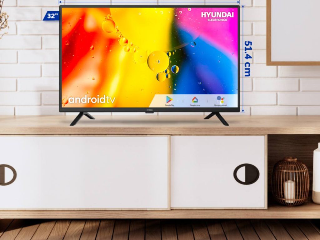 Televisor Hyundai Electronics con sistema Google TV, diseño moderno y conectividad inteligente para una experiencia de entretenimiento completa.