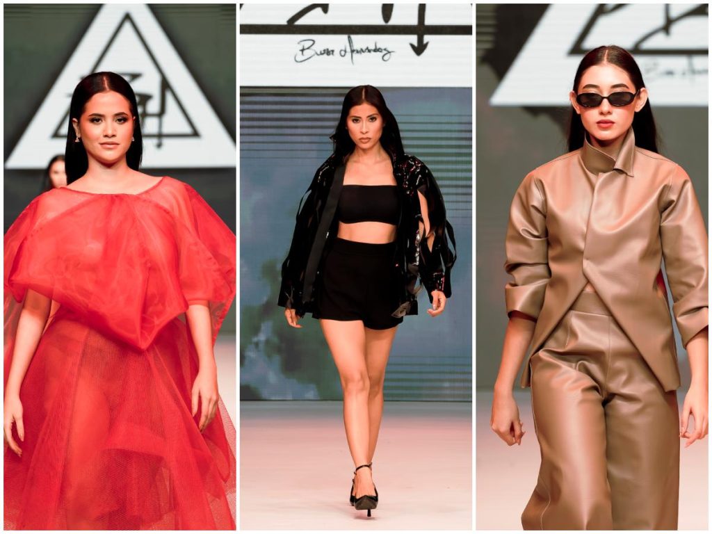 Modelos lucen piezas de la colección “La Pieza” de Brisa Hernández, presentada en Nicaragua Diseña 2025, donde la diseñadora emergente destacó por su estilo vanguardista.