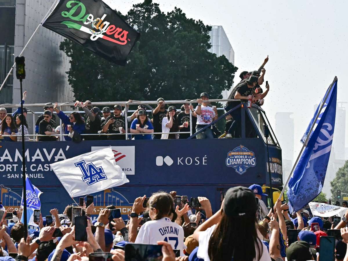 Los Dodgers celebraron la serie mundial en Los Angeles. Foto EFE