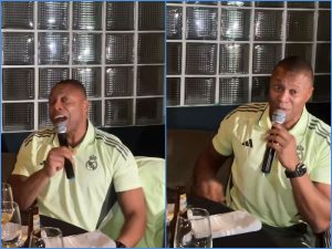Julio Baptista canta en el Centro Histórico. Foto IG realmadridvsbarcelonaleyendas