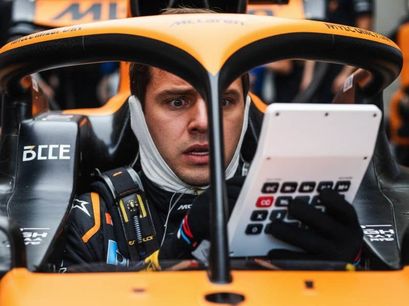 Óscar Piastri, de McLaren, aún puede ser campeón del mundo, si se dan las combinaciones adecuadas. / Imagen generada por IA