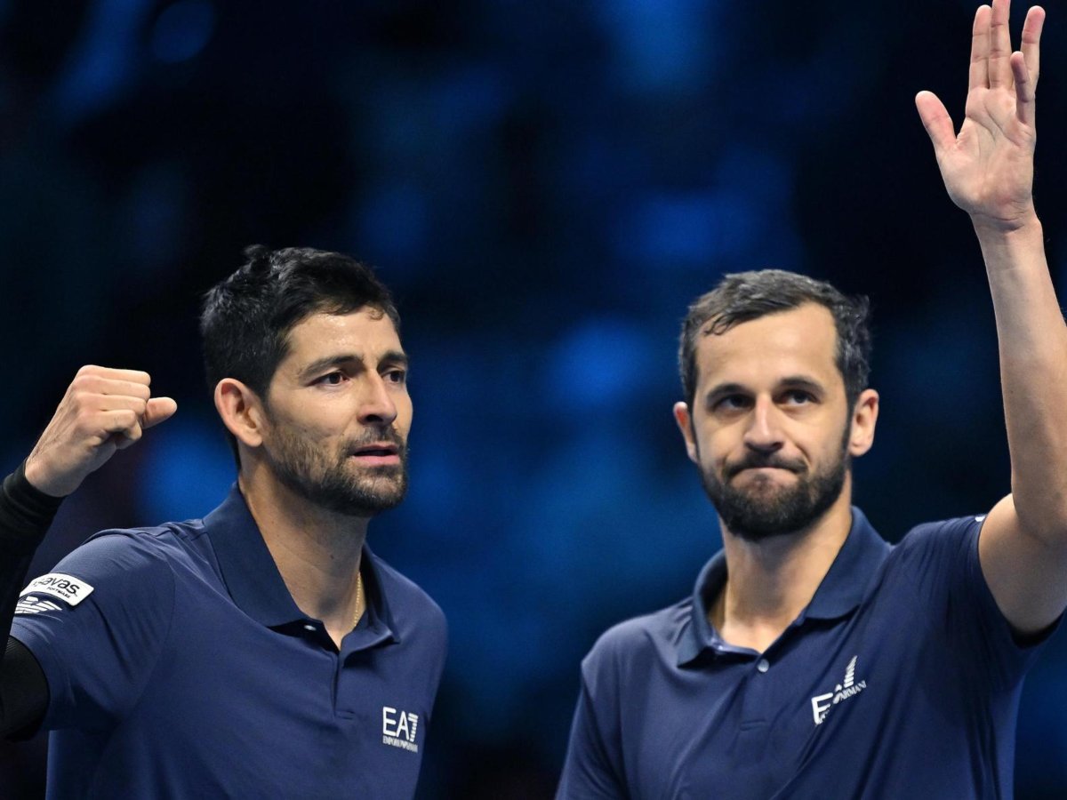 Marcelo Arévalo y Mate Pavic celebran su victoria. Foto EFE