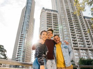 Plano de un edificio en régimen de condominio, con zonas comunes delimitadas.