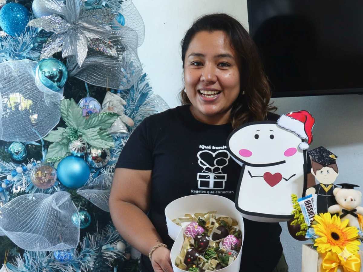 Janyce Mejia emprendedora de fresas con chocolate