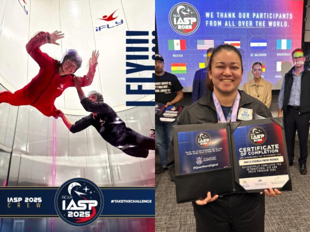 arte del entrenamiento fue la práctica de gravedad cero y vuelos en aeronaves Piper Archer. Fotografía/ Cortesía