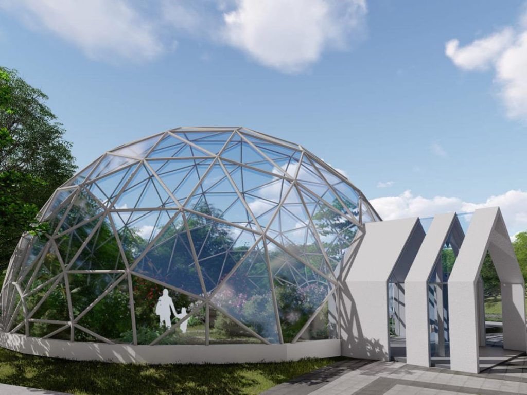 Render del mariposario propuesto, una de las nuevas atracciones para fomentar la educación ambiental y el contacto con la naturaleza en los parques integrados.