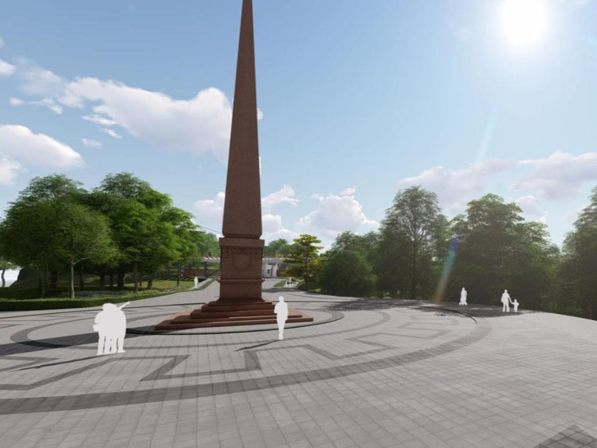 Diseño propuesto para la renovación de la plaza del Obelisco, uno de los espacios históricos del Parque Balboa incluidos en el Corredor Patrimonial.
