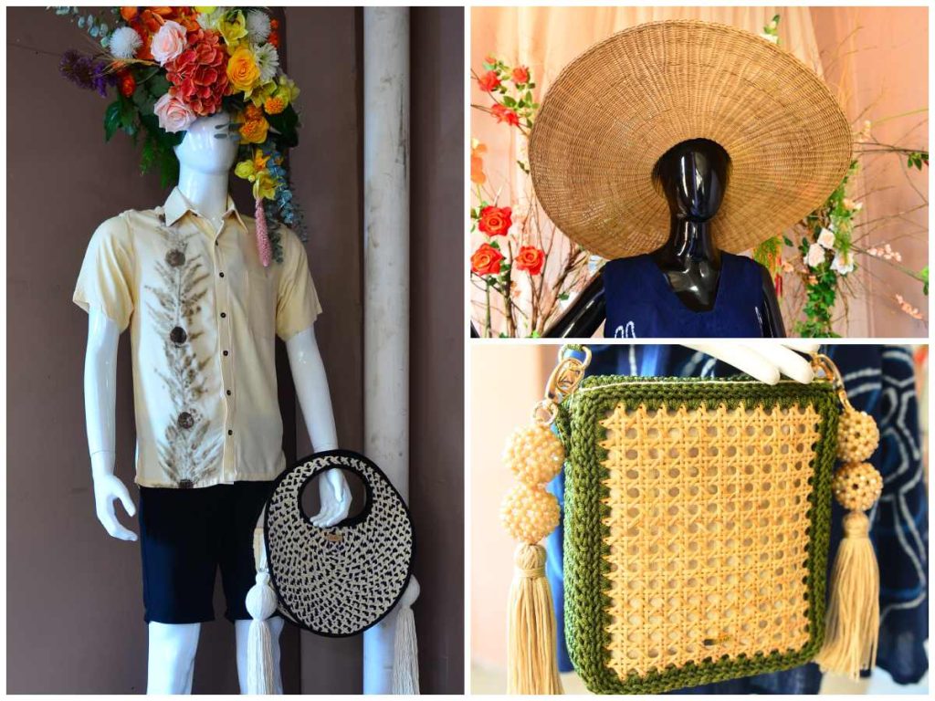 Detalles de “Tramas del Alma”, donde prendas y accesorios artesanales resaltan técnicas tradicionales reinterpretadas por diseñadores salvadoreños.