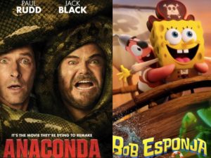 «Anaconda» y «Bob Esponja: en busca de los pantalones cuadrados» ya están en cartelera como las apuestas del cine para esta Navidad.