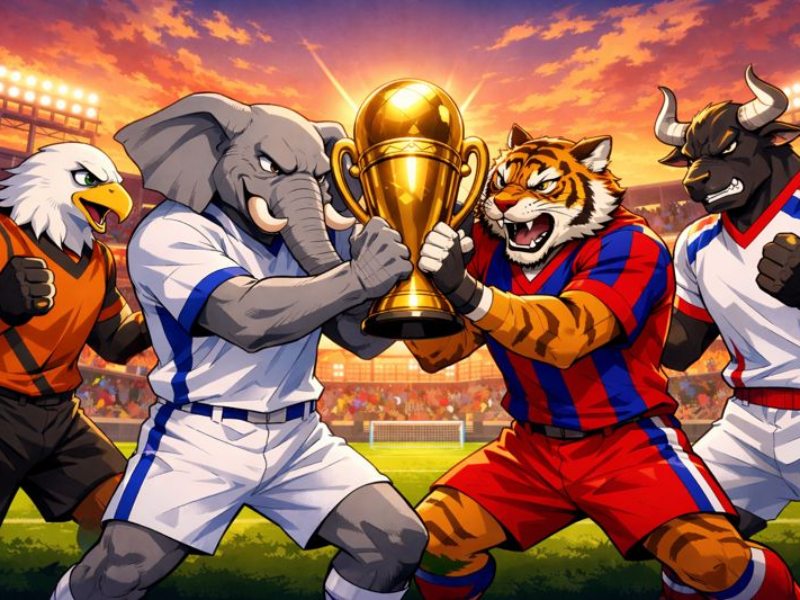 Elefantes, tigres, aguiluchos y toros mandan en el número de títulos de campeónes del fútbol salvadoreño, en su era profesional. / Imagen generada con IA