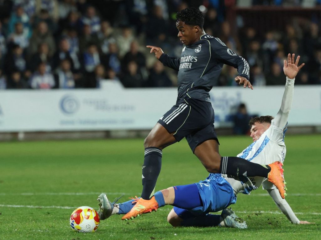 Endrick jugando con el Real Madrid. Foto AFP 