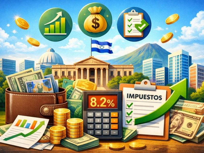 La recaudación fiscal de enero a noviembre de 2025 en El Salvador, fue superior a la del mismo periodo de 2024. / Imagen ilustrativa generada con IA