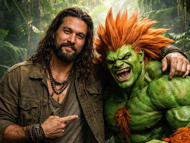 Momoa interpretará el luchador eléctrico brasileño Blanka. / Imagen generada con IA