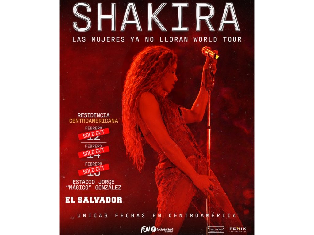 Entradas para Shakira en El Salvador están agotados. Imagen/ cortesía Two Shows