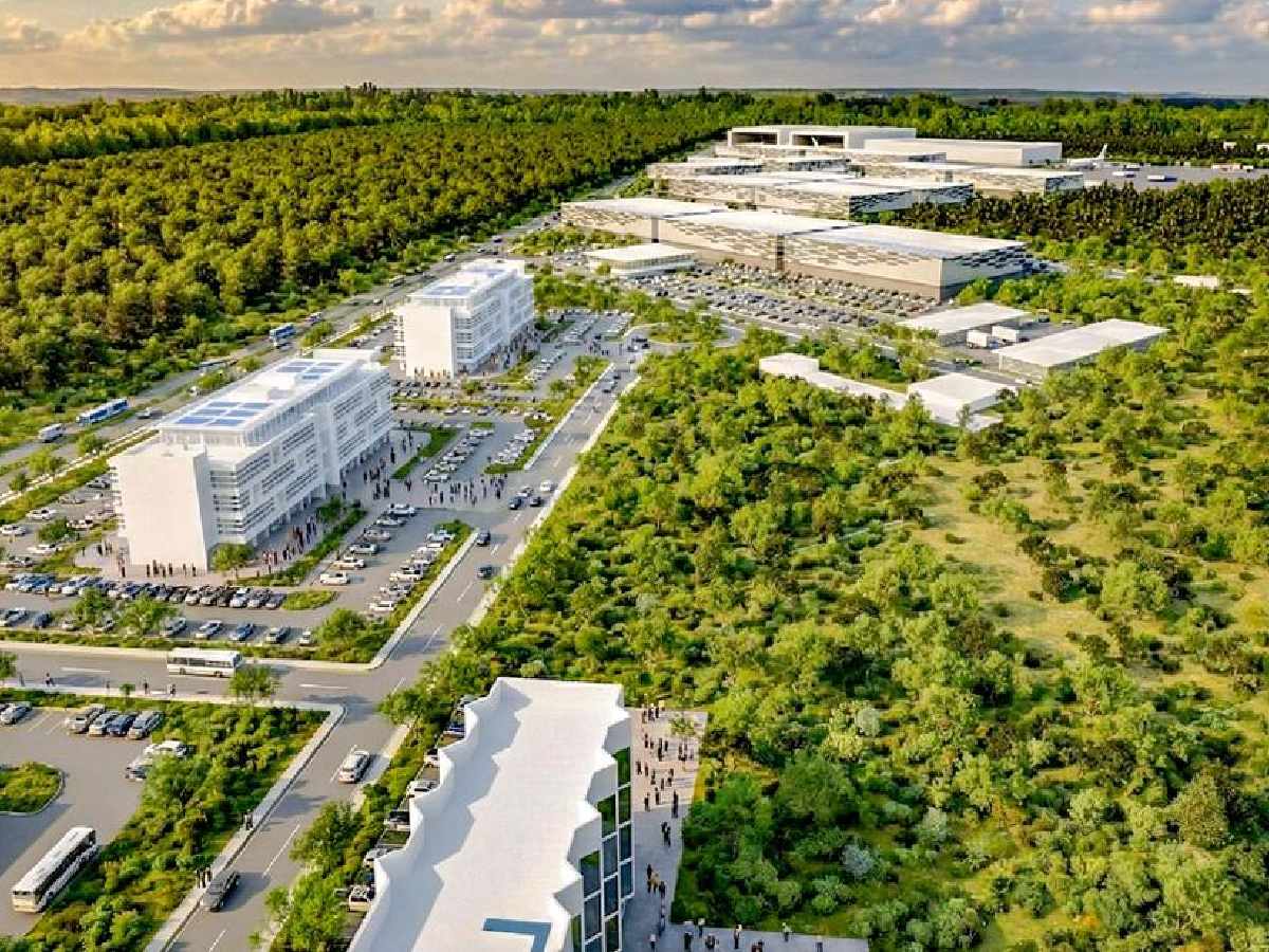 AirCity será una zona franca aeroportuaria que se construirá a un costado del Aeropuerto Internacional San Óscar Arnulfo Romero, con enfoque en logística aérea y aeromantenimiento. Imagen/ Secretaría de Prensa de El Salvador