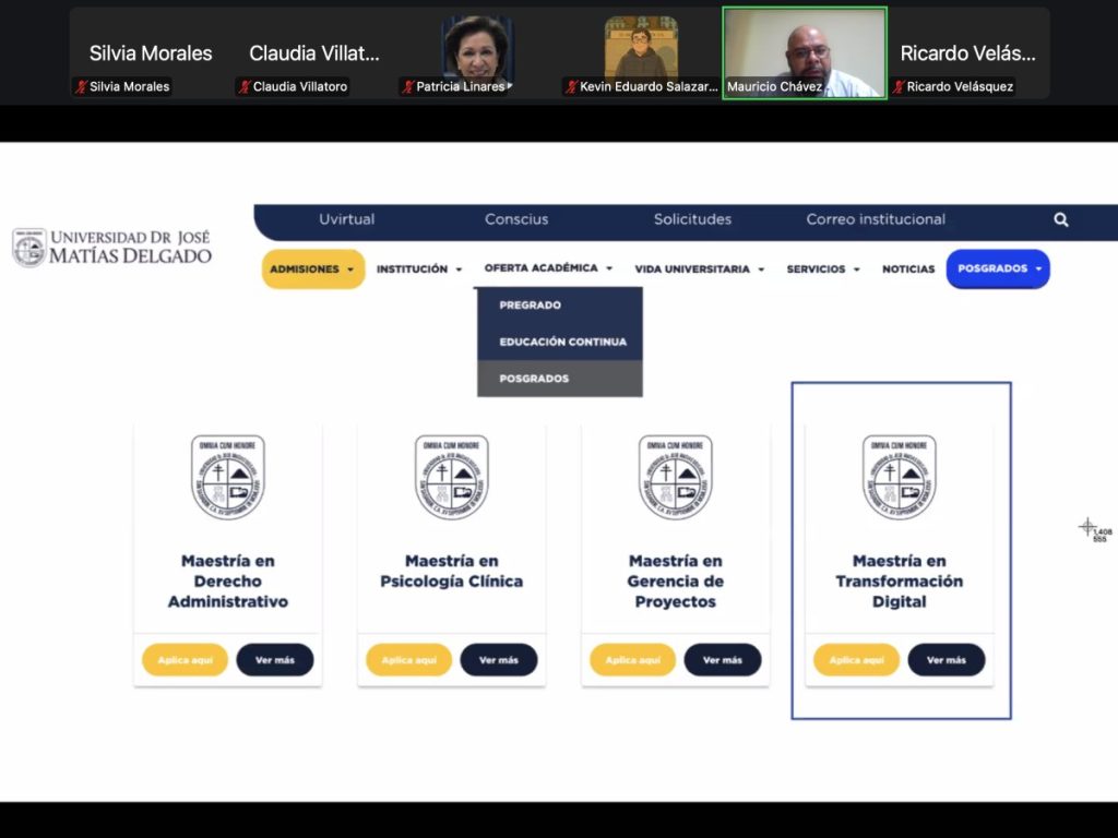 El plan de estudios de la maestría incluye cuatro módulos clave: Transformación Digital, Innovación y Cultura Ágil, Tecnologías Habilitadoras y Gestión del Cambio.