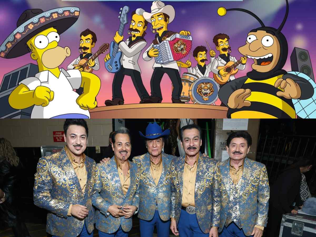 Los Tigres del Norte aparecen caracterizados en Los Simpson junto a Homero Simpson y el Hombre Abeja.