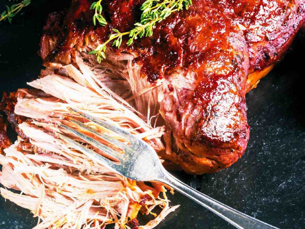 Pulled pork jugoso y aromático.