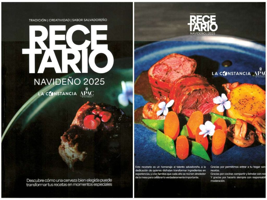 El Recetario Navideño 2025 de La Constancia y APAC es una edición que rinde homenaje al sabor salvadoreño con recetas creadas con cerveza.
