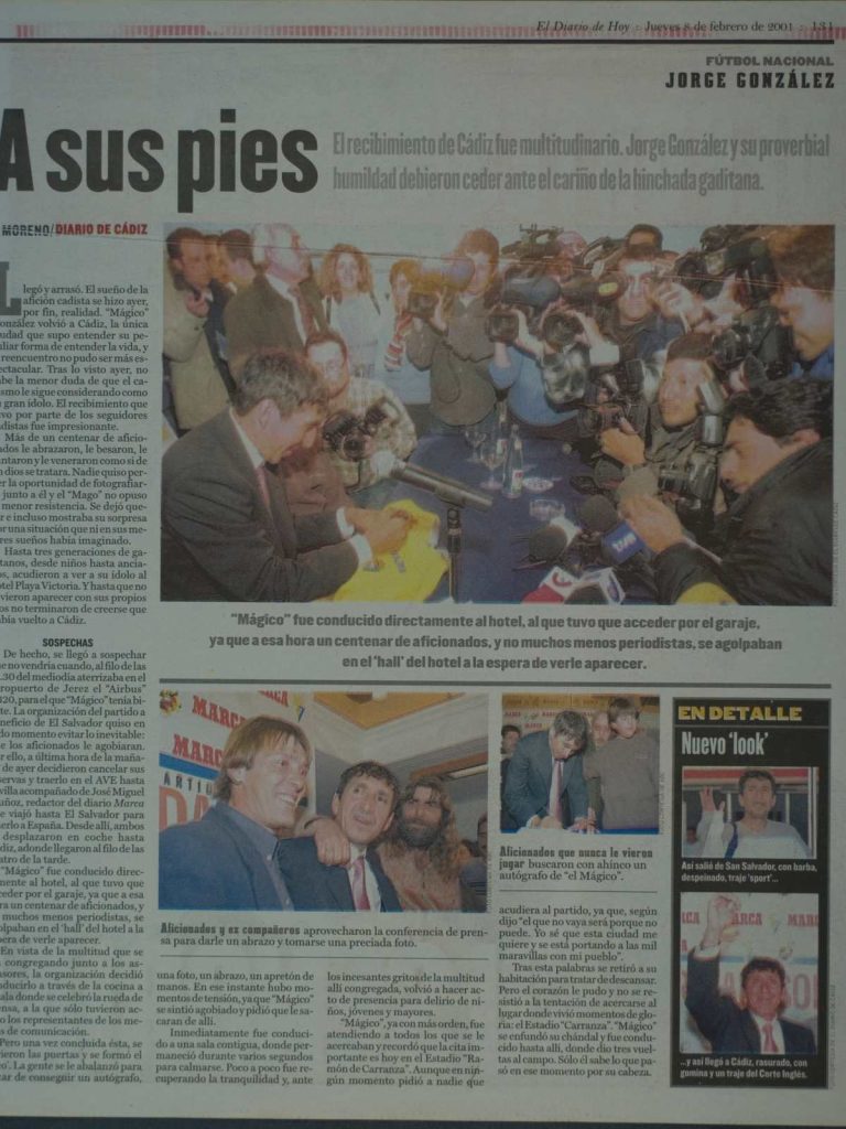 La llegada de "Mágico" a Cádiz generó bastante expectativa. Foto Archivo