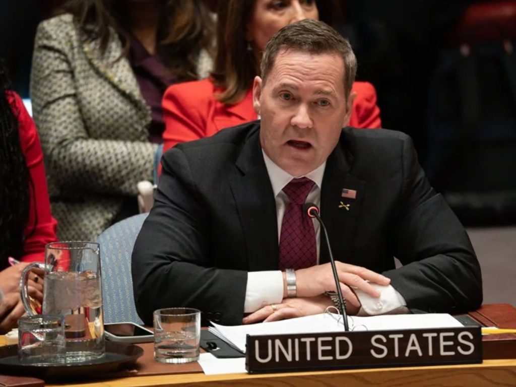 El embajador de Estados Unidos ante la ONU, Mike Waltz, habla en una sesión del Consejo de Segurida sobre la situación en Venezuela, este 5 de enero de 2026, en Nueva York.