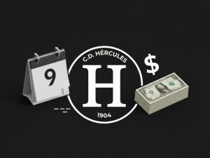 La dirigencia de Hércules enfrenta una cuenta regresiva para pagarle a los futbolistas Alexander Larín y Ezequiel Rivas. / Imagen generada con IA