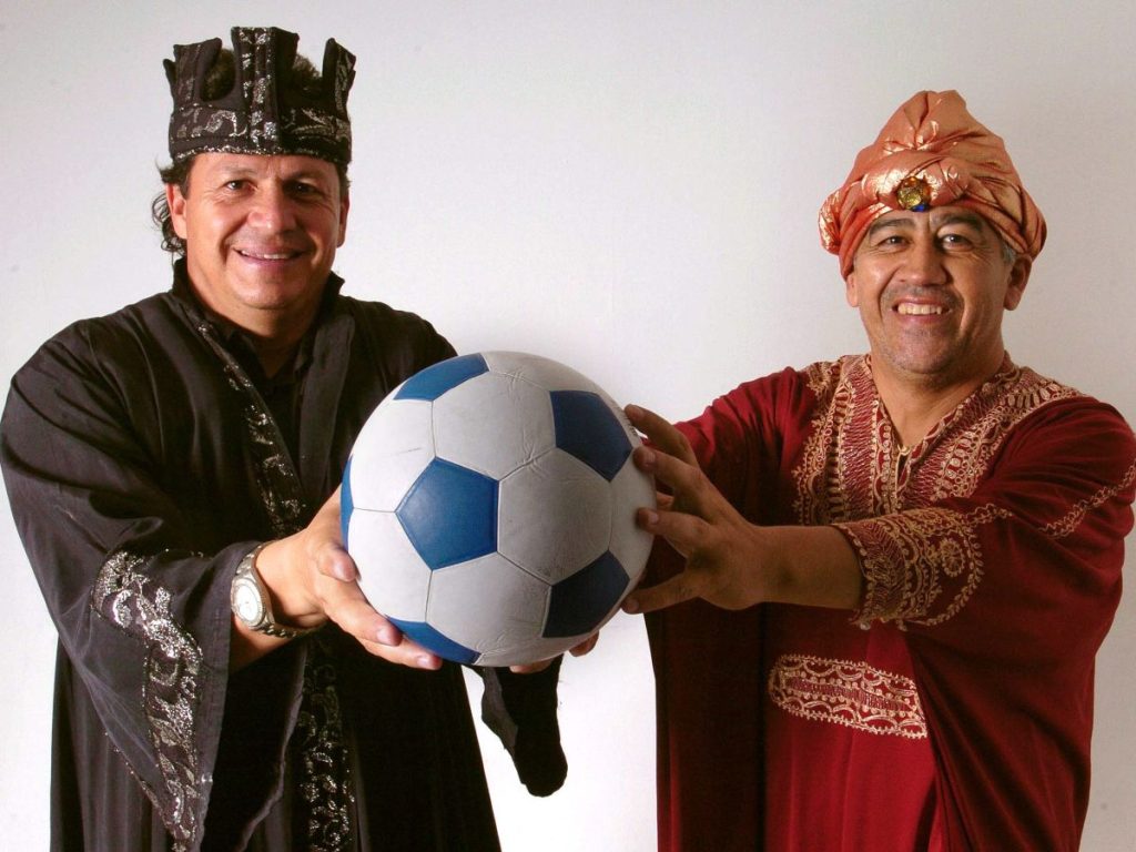 Jaime Rodriguez, izquierda y Norberto Huezo, ex futbolistas SalvadoreÒos, estaran  coordinando las Seleciones Nacionales de futbol de El Salvador. Foto: Wilfredo Diaz (Archivo)