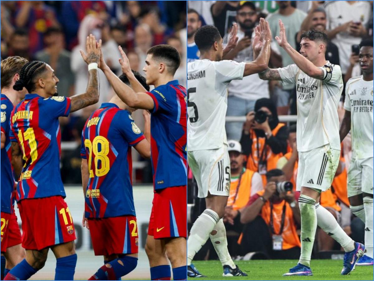 Clásico Real Madrid y Barcelona en la final de la Supercopa. Foto Agencias