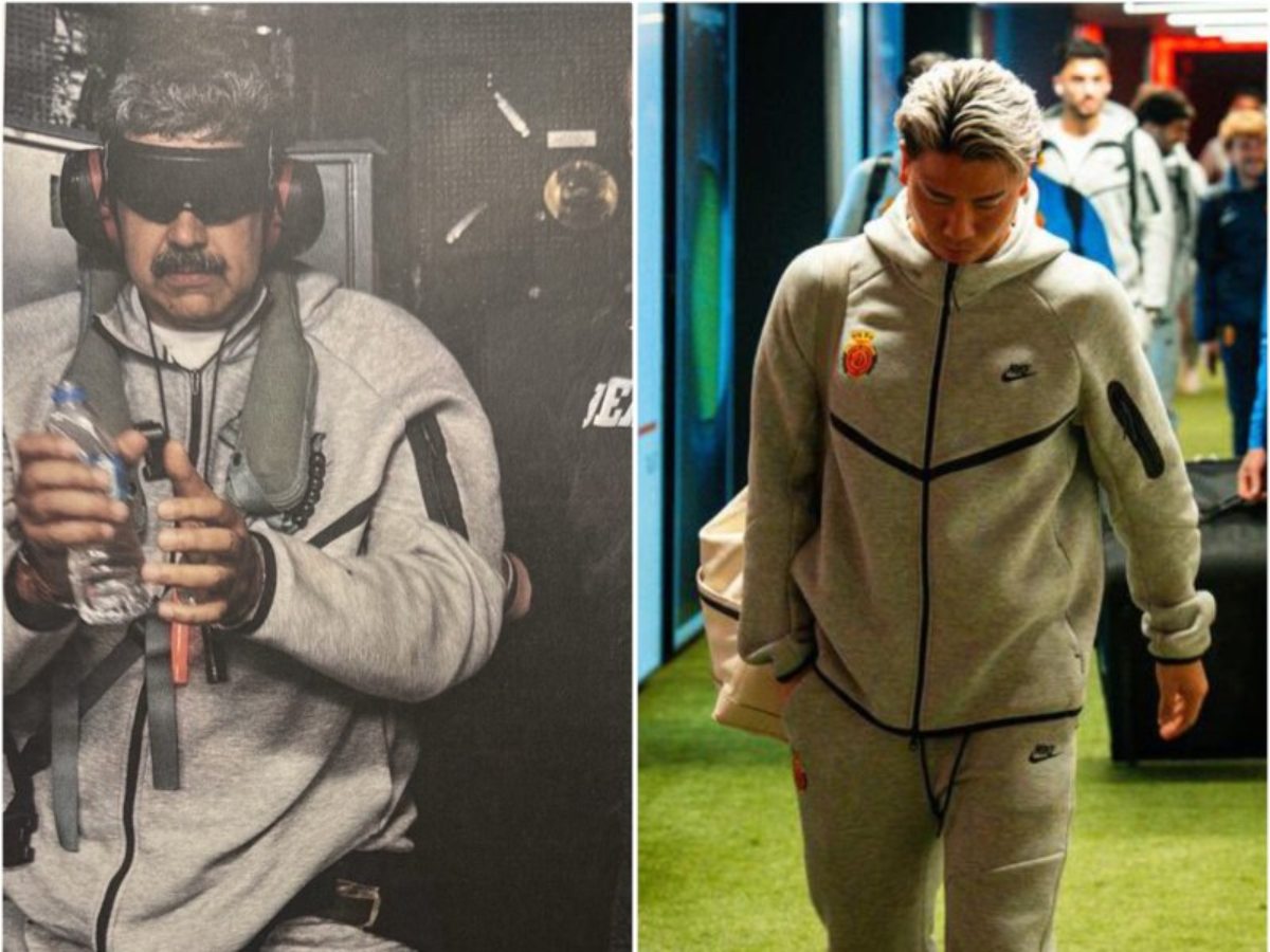 Jugadores del Mallorca con la misma indumentaria deportiva de cuando Maduro fue capturado. Foto AFP