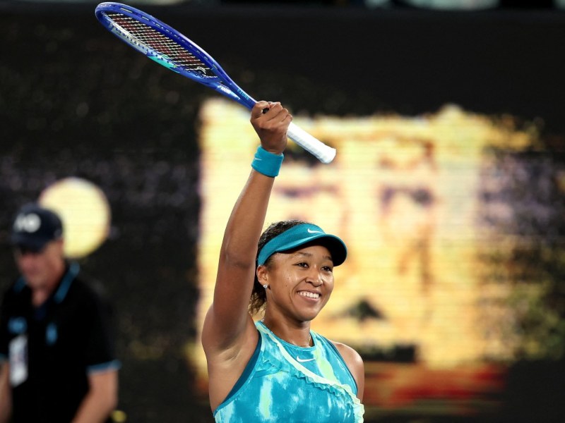 Naomi Osaka festeja tras ganar un partido en el Australian Open 2026 de tenis. / Foto AFP