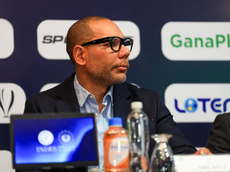 Yamil Bukele, presidente de FESFUT e INDES, durante el lanzamiento oficial de la Copa Presidente, enero 2026. / Foto vía FESFUT