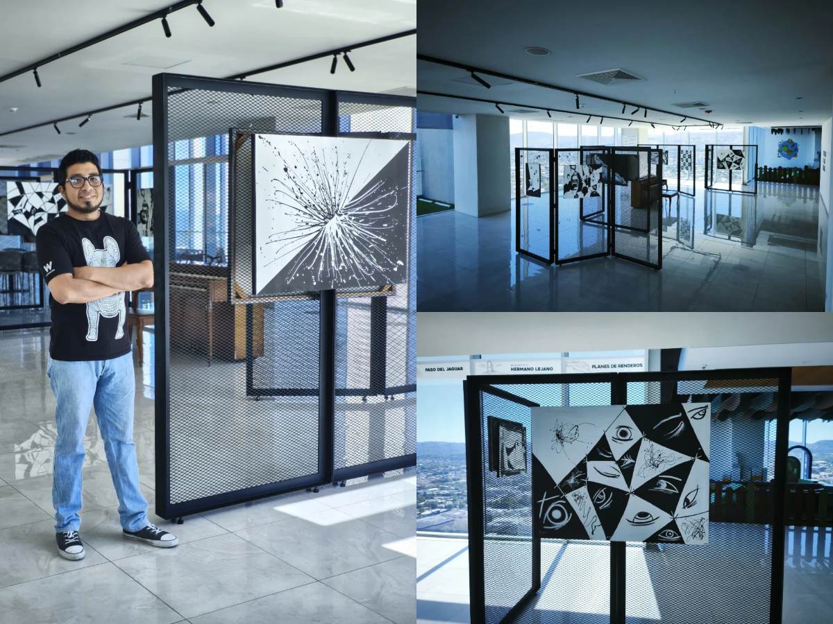 Obras en blanco y negro conforman la propuesta pictórica más reciente de Alex Anzora. Fotografía/ Instagram Alex Anzora