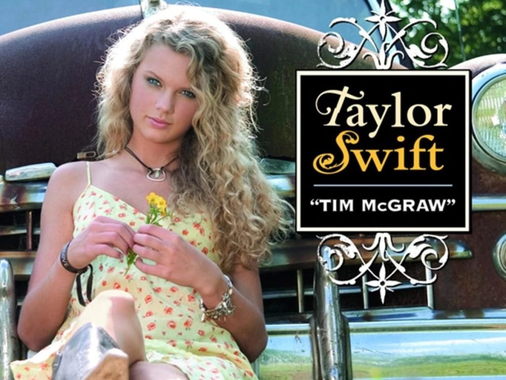 Portada del sencillo “Tim McGraw”, con el que Taylor debutó en 2006 y que la hace elegible para el SHOF. Fotografía/ cortesía