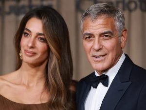Amal Clooney y George Clooney. EFE/EPA/Neil Hall