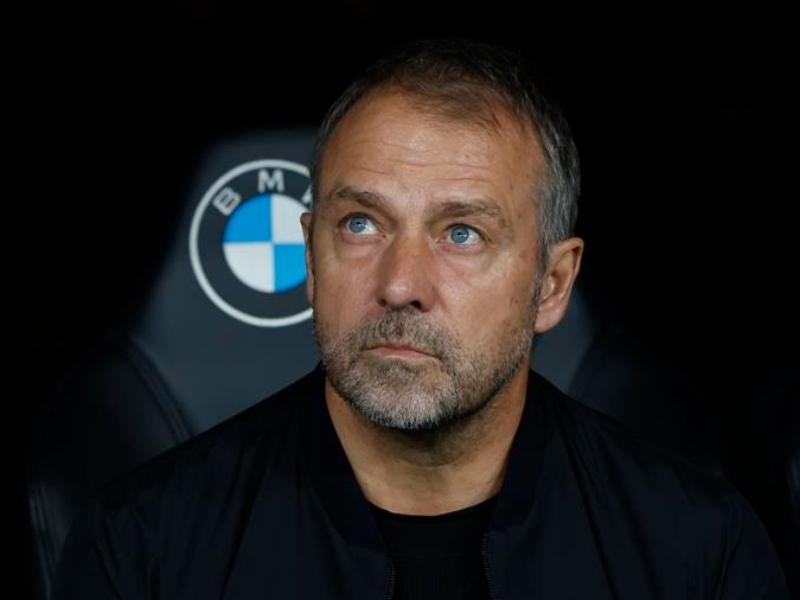 Hansi Flick, entrenador del FC Barcelona, durante una conferencia de prensa previa al partido ante el Racing de Santander.