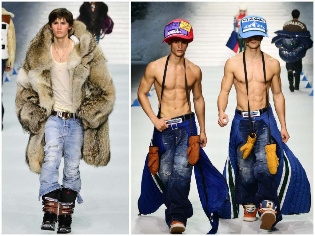 Looks de DSquared2, diseñados por Dean y Dan Caten, presentados en la Semana de la Moda Masculina de Milán Otoño-Invierno 2026-2027.