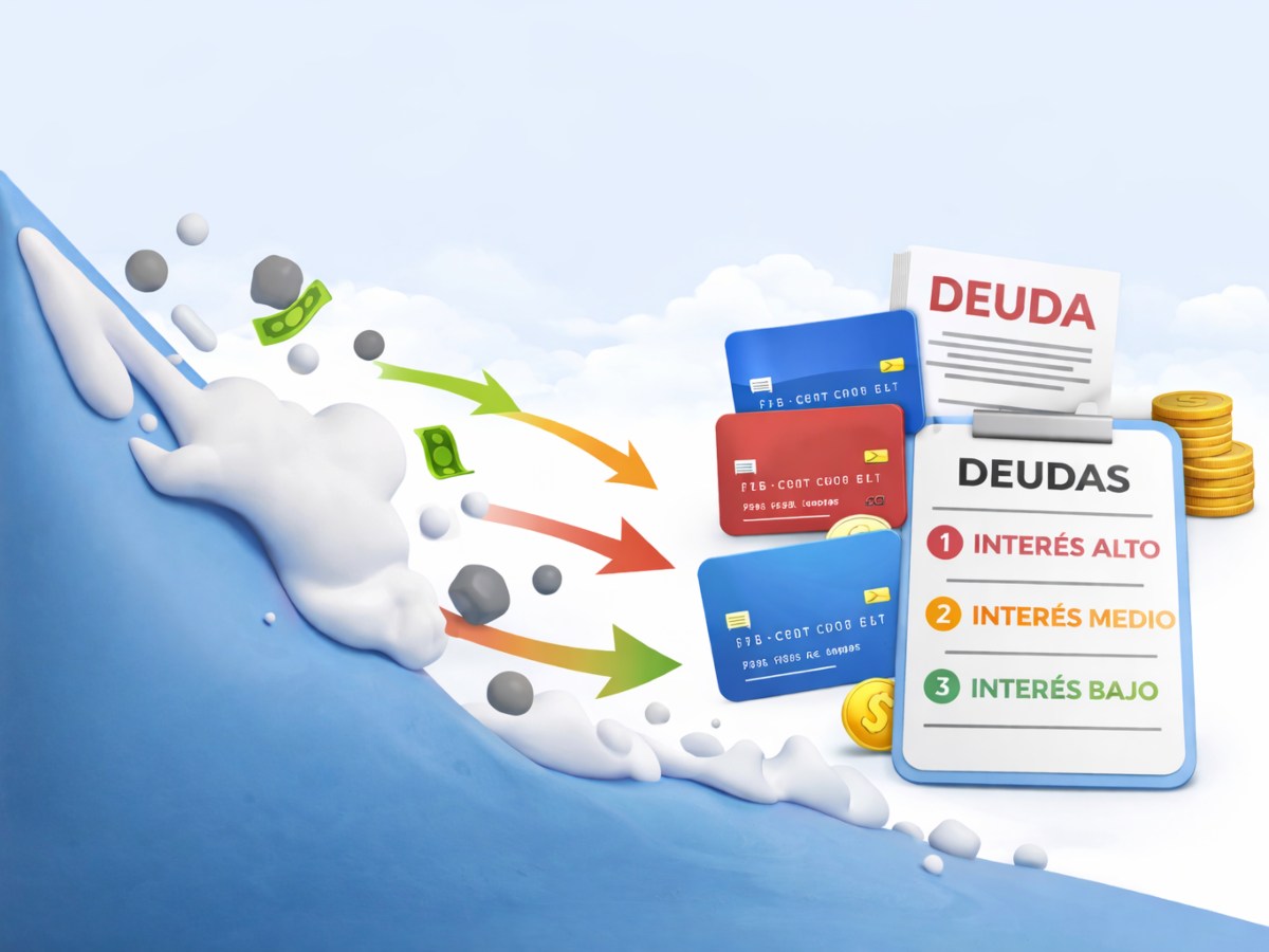 Visual del método avalancha: Una estrategia para pagar deudas priorizando aquellas con mayor interés y reducir los costos financieros a largo plazo.