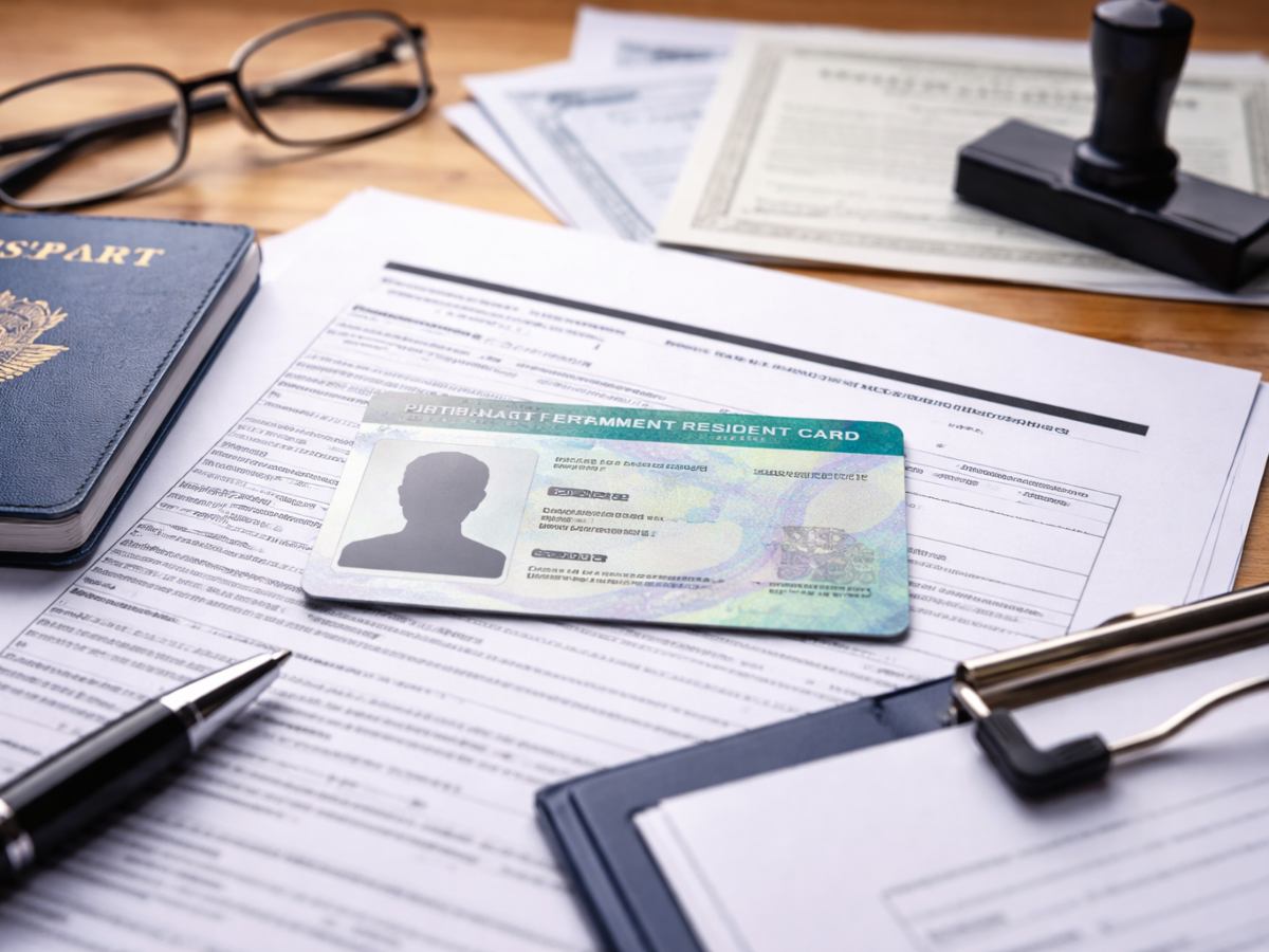 Proceso de renovación de la residencia permanente en Estados Unidos, que se realiza mediante la presentación de documentos migratorios ante las autoridades correspondientes. / Foto IA.
