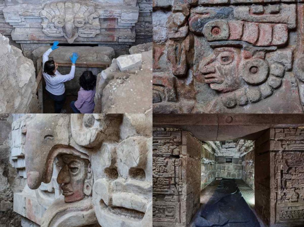 Vista de la tumba zapoteca datada alrededor del año 600 d.C., descubierta en los Valles Centrales de Oaxaca, uno de los hallazgos arqueológicos más relevantes de México en la última década.